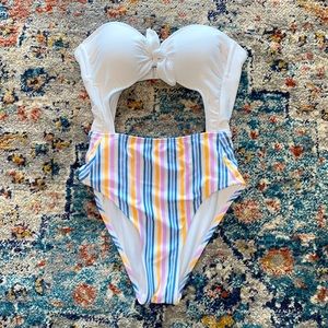 One piece cut out bikini